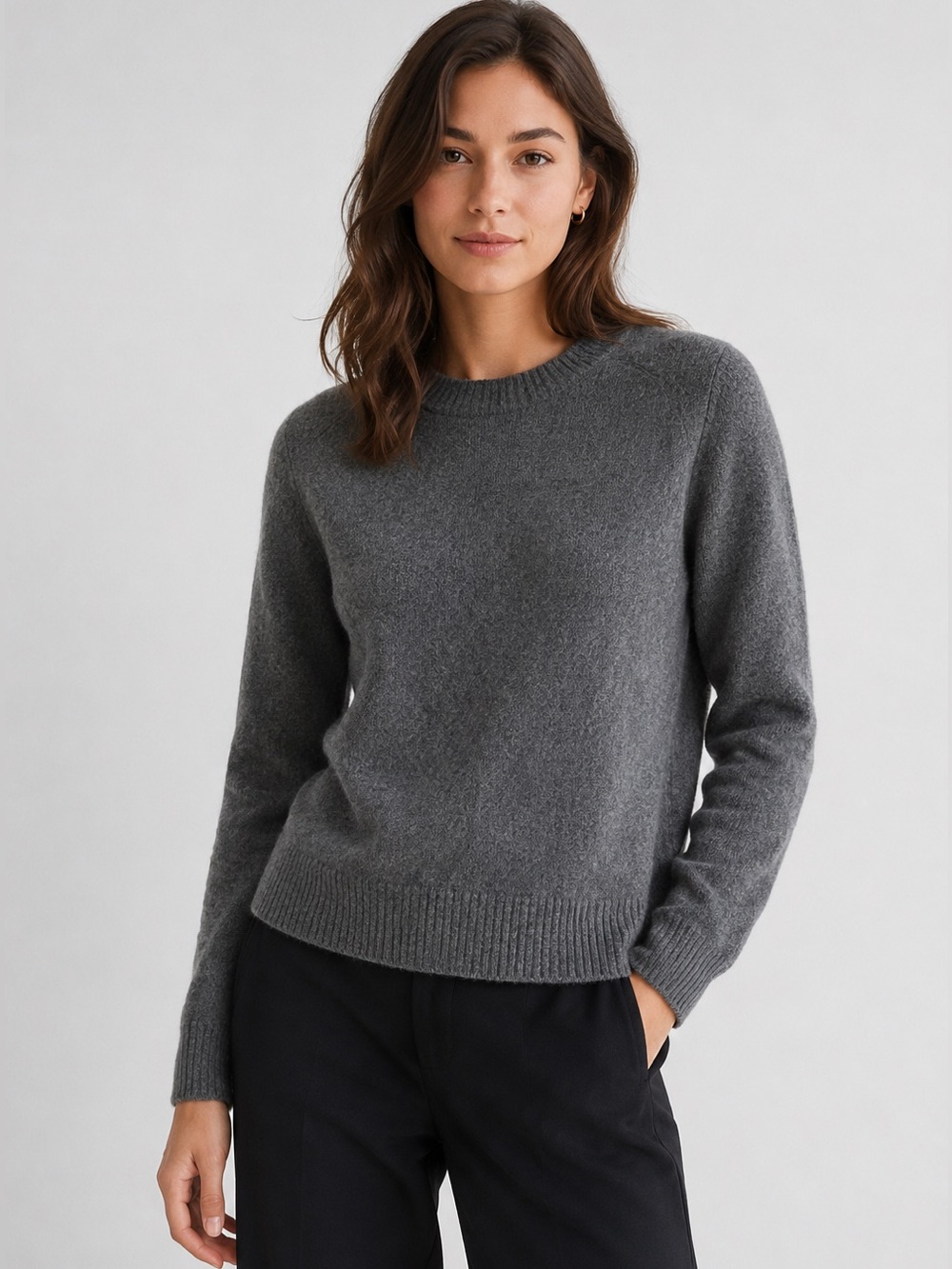 Uniqlo Women’s Gray 100% Wool Crewneck Sweater Size Large